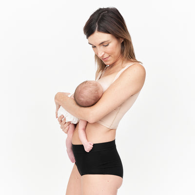 Our high rise briefs are super stretchy, comfortable, supportive & c-section friendly. Pair it with the Larken X, an all-in-one nursing & pumping bra!