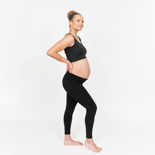Women's Maternity Workout Leggings Soft Knit Belly Support Pregnancy Yoga  Pants High Waist Active Tights