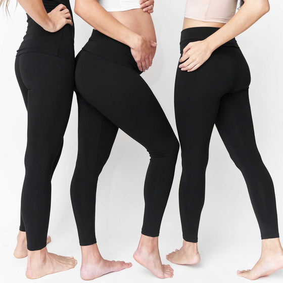 Scallop Tummy Control Postpartum Legging 21.5'' (Noir) – Sweat and Milk LLC